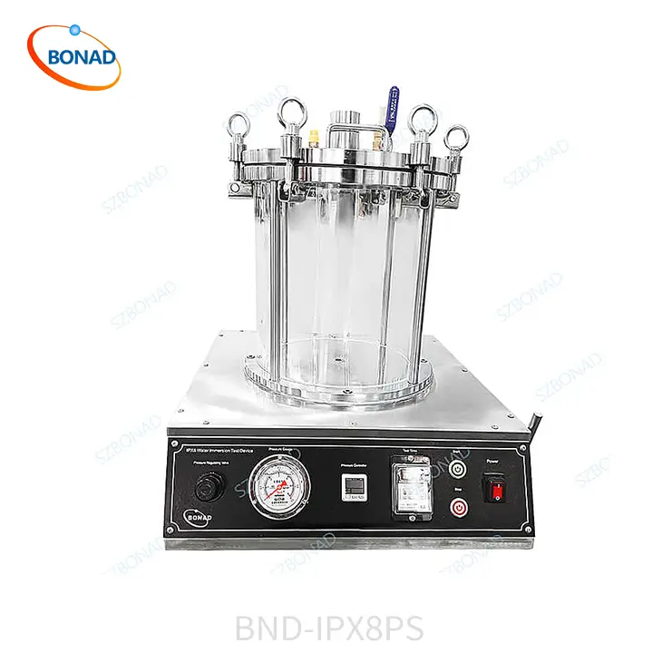 IPX8 high-pressure full-view waterproof immersion test machine with power supply for powered device testing under IEC 60529 standard