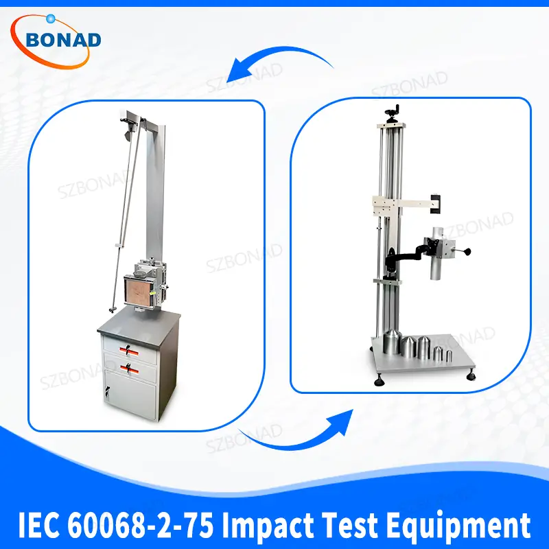 Vertical vs pendulum impact test equipment comparison for IEC 60068-2-75 IK impact testing