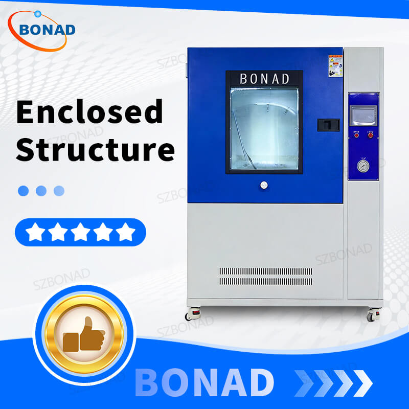 Enclosed IPX9K waterproof test chamber with cabinet structure for safe and powered testing