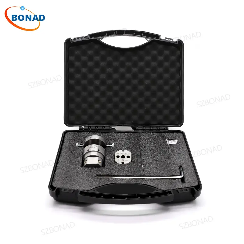 Interior view of tool case containing VDE 0620-1 Bild 14 test gauge and accessories