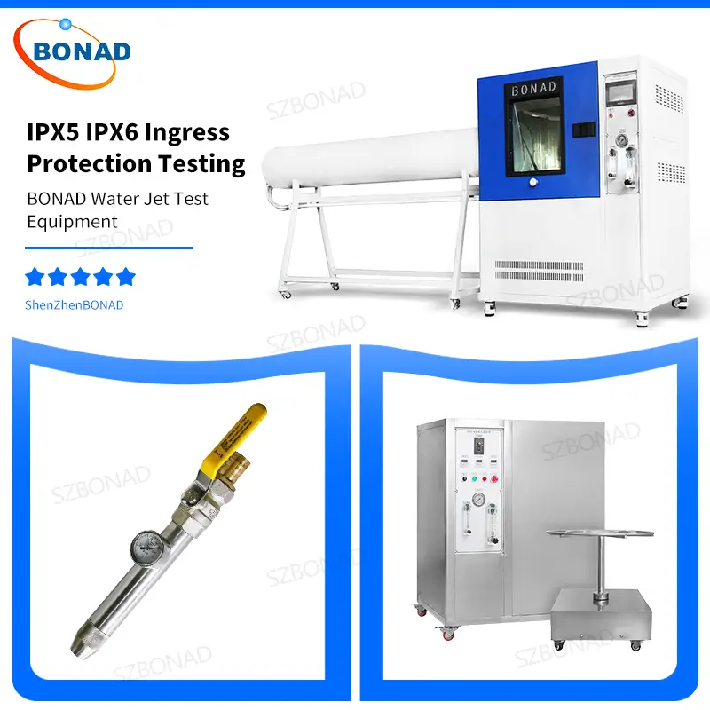 IPX5 IPX6 Ingress Protection Testing - BONAD Water Jet Test Equipment