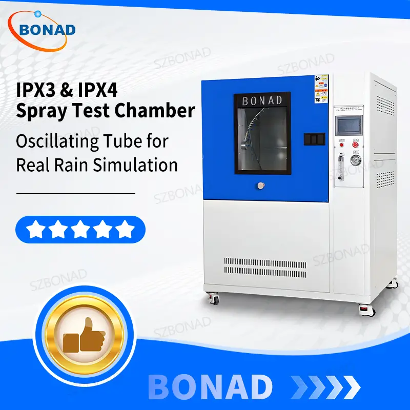 IPX3 IPX4 oscillating tube waterproof test chamber for spray and splash testing