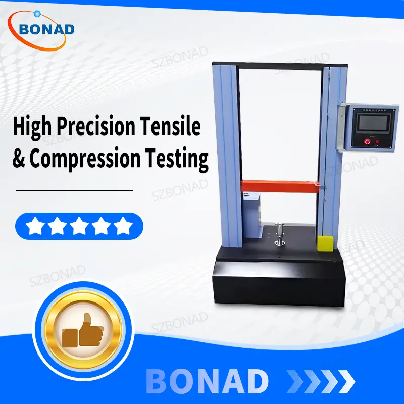 Tensile and compression testing machine performing material strength test with high precision control