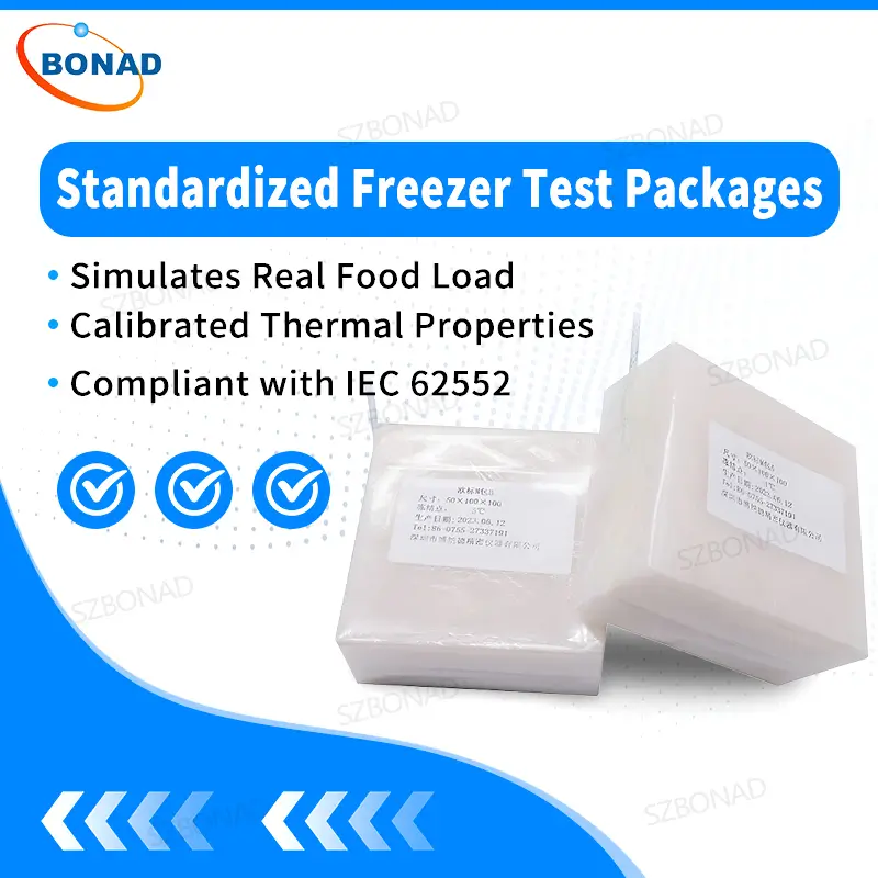 IEC 62552 freezer test package used for freezing load testing simulating real food thermal properties