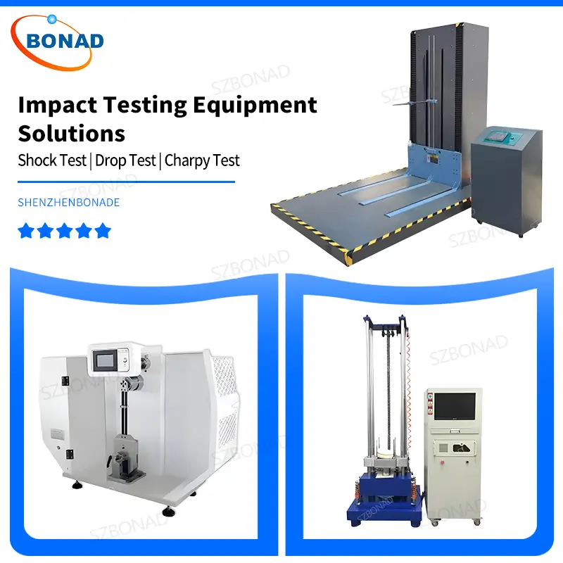 Impact testing equipment including mechanical shock tester drop test machine and Charpy impact tester for product reliability testing