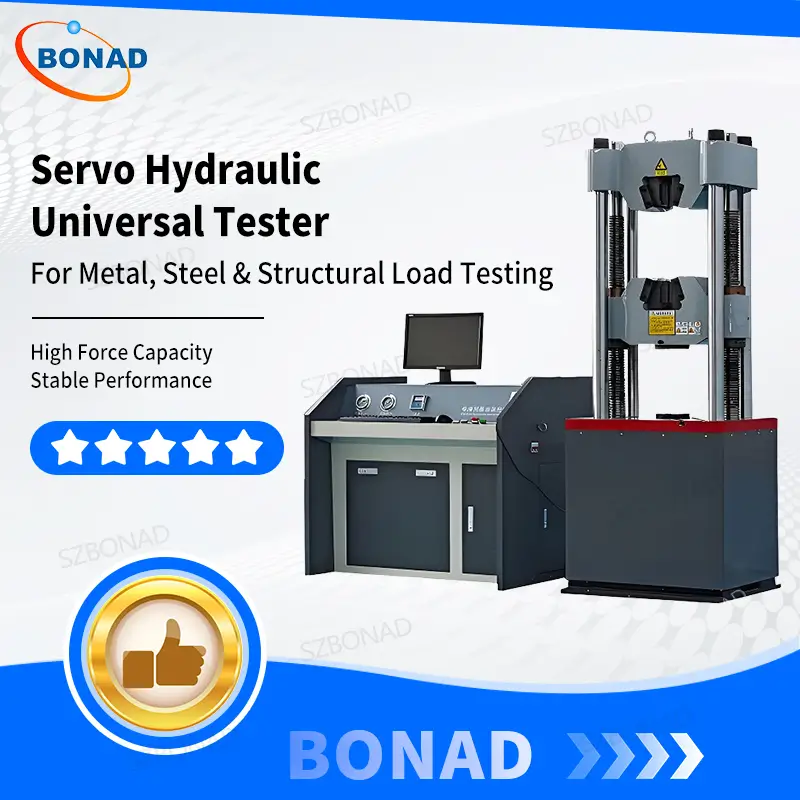 BONAD servo hydraulic universal testing machine for steel metal construction and heavy load testing
