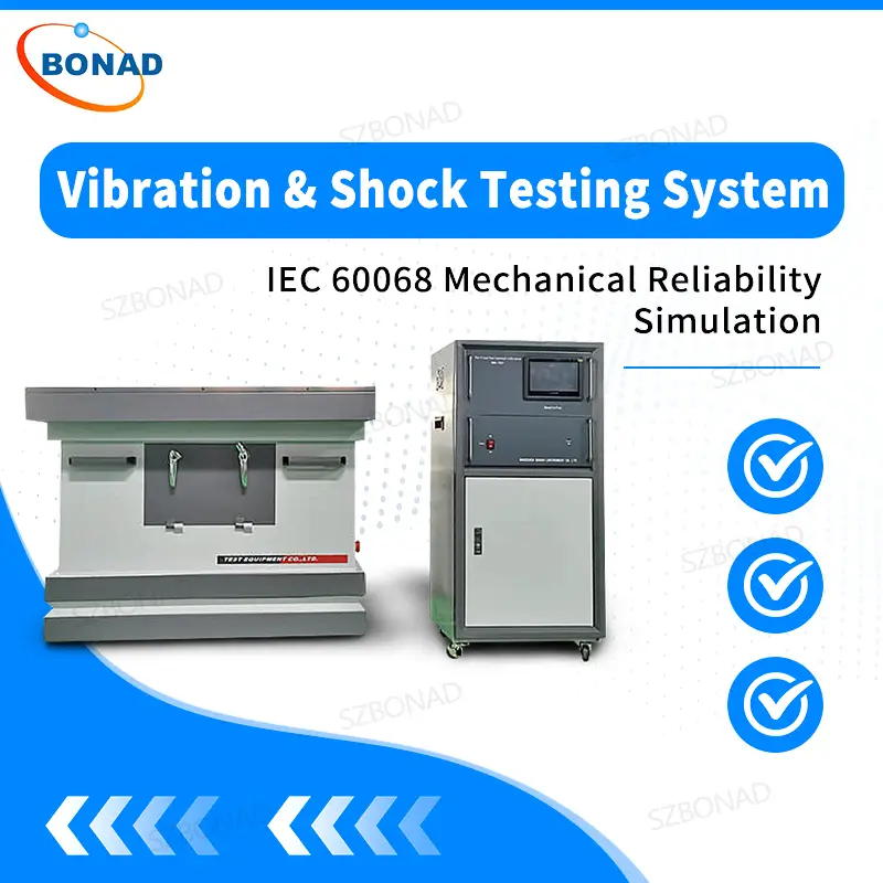 Electromagnetic vibration and impact testing machine for IEC 60068 mechanical reliability testing of automotive and electronic products