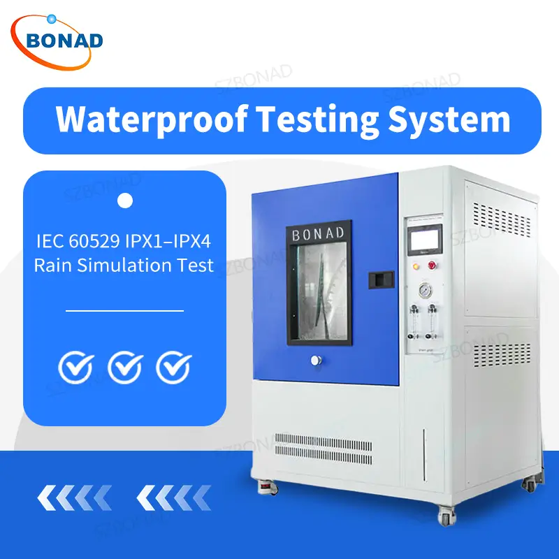 IPX1 to IPX4 rain test equipment for IEC 60529 waterproof testing of electronic products and outdoor devices