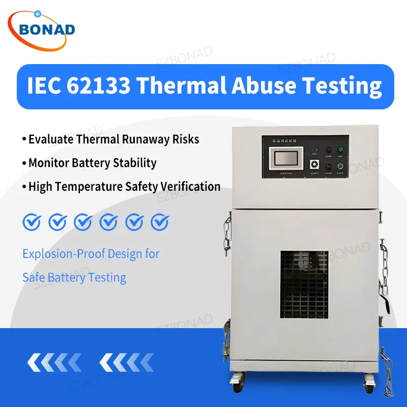 BONAD IEC 62133 battery thermal abuse test chamber for lithium battery thermal runaway testing