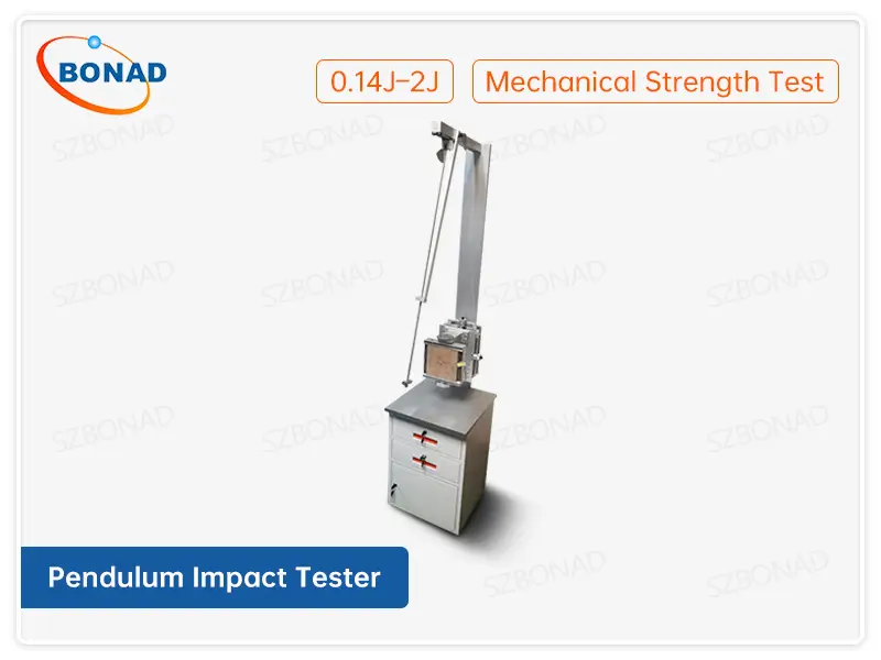 Pendulum impact hammer test equipment for IEC 60068-2-75 mechanical strength testing