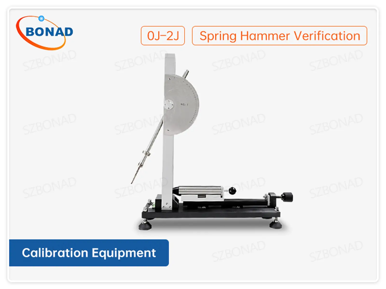 Spring impact hammer calibration equipment for impact energy verification from 0J to 2J